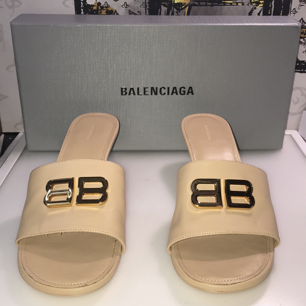 New Balenciaga Groupie BB Logo Slide Sandal (Women) Size EU 39.5 - Picture 6 of 17